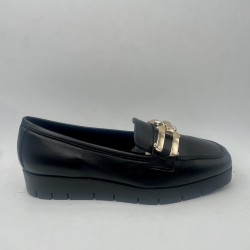 MOCASSIN CUIR  CHAINE DOREE